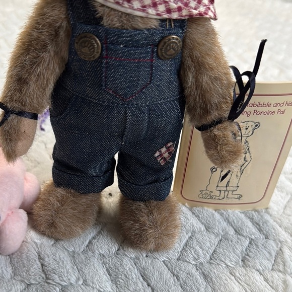 The Boyds Collection Plush Bear with Denim Overalls and Red Scarf - Picture 4 of 10